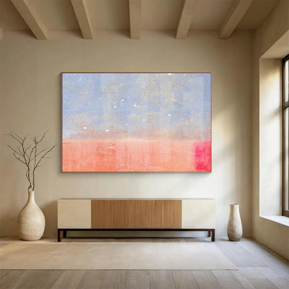 Blue - Pink Gradient Abstract Art for Romantic Rooftop Lounge Decor DLZ2664