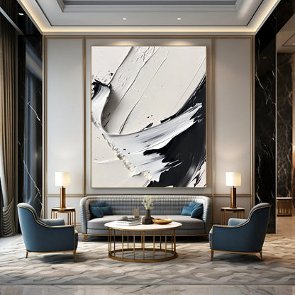 Black and White Textured Abstract for Modern Art Gallery & Industrial - Chic Loft STSC507