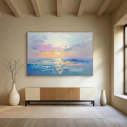 Pastel Ocean Sunset Art for Coastal Nursery & Women’s Wellness Center SC418
