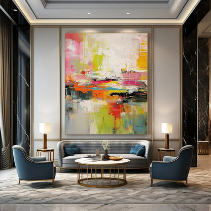 Colorful Block Abstract Art for Creative Agency Breakroom & Trendy Urban Apartment DLZ1564