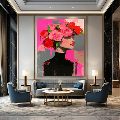 Floral - Headed Woman Art for Fashion Boutique & Art - Loving Living Room STSC1392