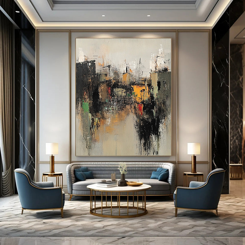 Impressionistic Cityscape Art for Living Room & Office STSC660