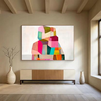 Colorful Cubist Figure Art for Creative Lounge & Art School Display SC354