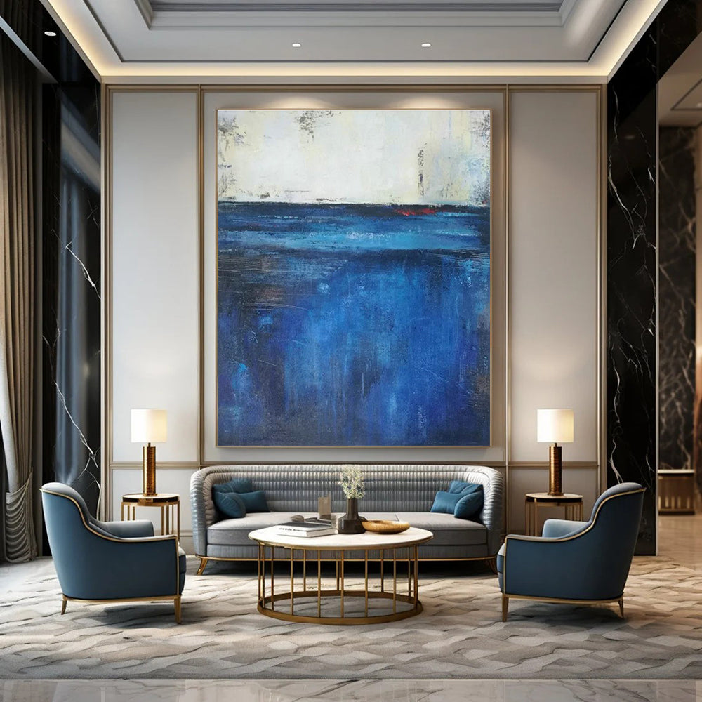 Coastal Abstract Horizon Art for Beach House Dining Room & Seaside Art Gallery DLZ2267