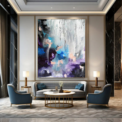 Blue - Purple Abstract Art for Rooftop Bar Lounge Spaces DLZ0069