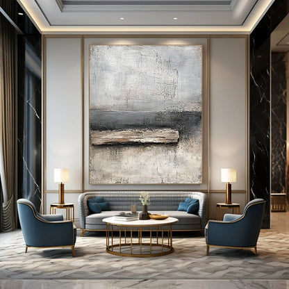 Gray - Brown Textured Abstract Art for Industrial - Themed Home & Artistic Workshop STSC138