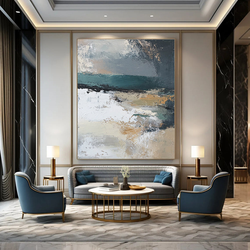 Abstract Coastal Scene for Modern Beach House & Seaside Café STSC380