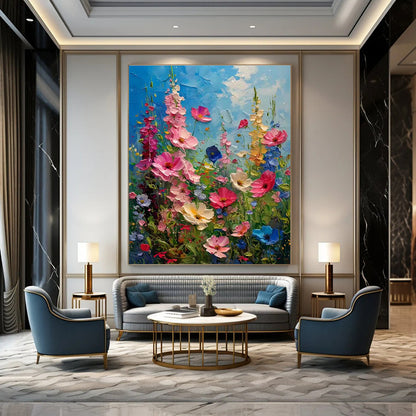 Vivid Wildflower Field Art for Garden Pavilion & Bedroom DLZ2294