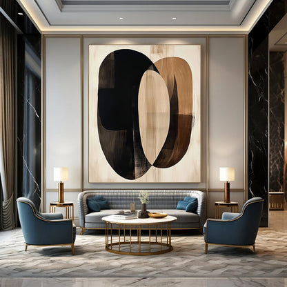 Overlapping Oval Abstract for Modern Living Room & Contemporary Office STSC470