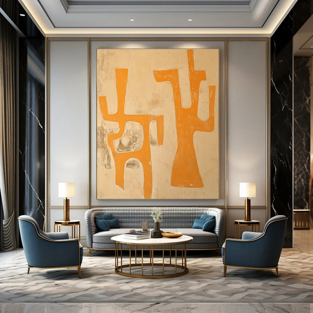 Orange Abstract Forms for Modern Office & Art - Focused Workplace STSC1109