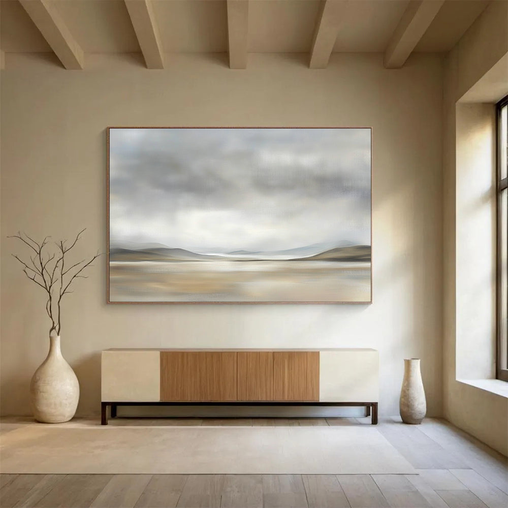 Gray Tonal Landscape Art for Modern Gallery & Serene Waiting Room SC073