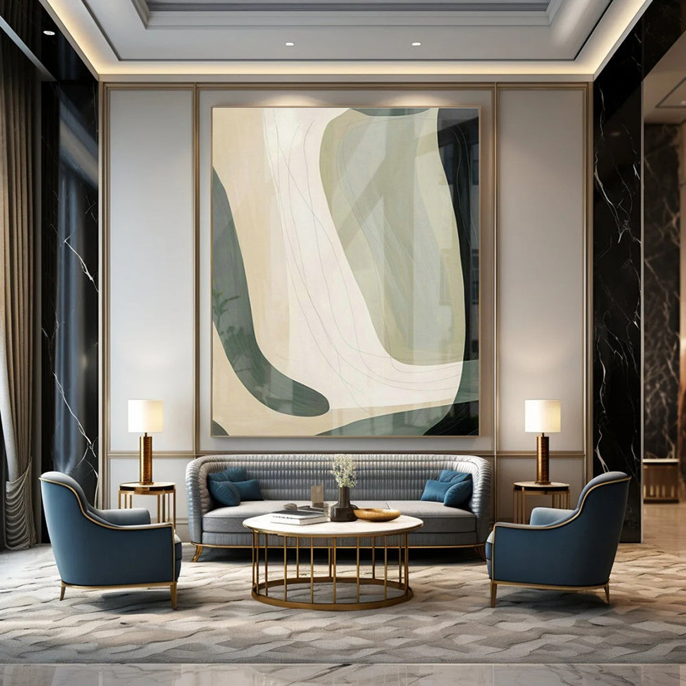 Minimalist Light Brown Abstract Art for Nordic - Style Home & Art - Focused Café DLZ1960