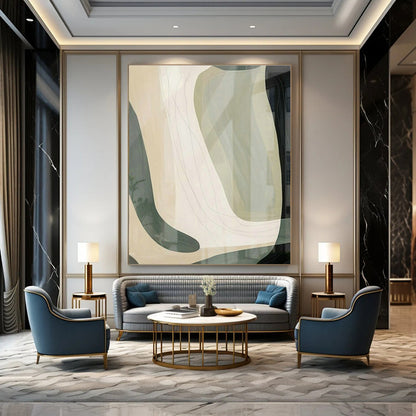 Minimalist Light Brown Abstract Art for Nordic - Style Home & Art - Focused Café DLZ1960