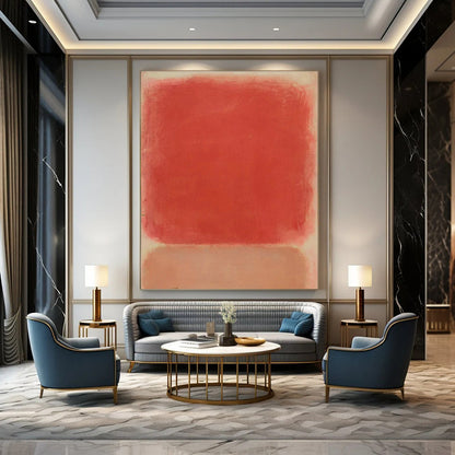 Red Color Block Art for Contemporary Office & Bold Bedroom DLZ1782
