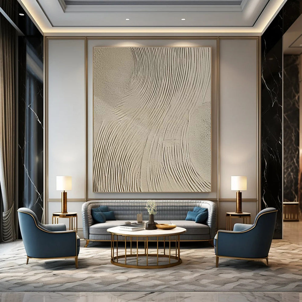 Beige Wave - Texture Art for Spa Wellness Center Relaxation Zones DLZ0193