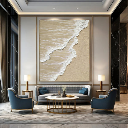 Textured Beach Wave Art for Coastal Resort Spa & Home Bedroom DLZ1150