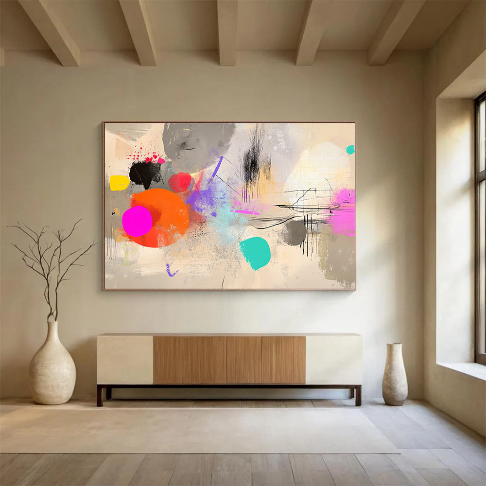 Colorful Abstract Doodles Art for Creative Coworking Space & Playful Café SC042
