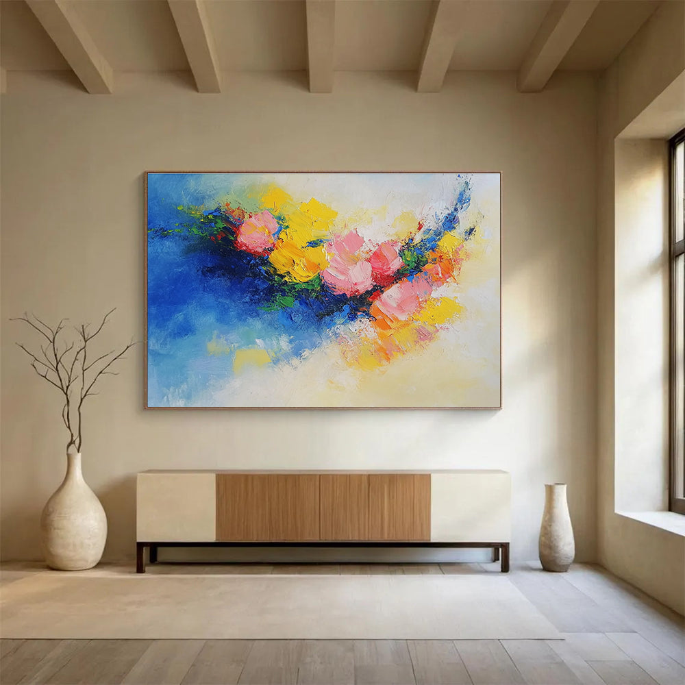Colorful Flower Bouquet Art for Romantic Restaurant & Floral - Themed Café SC190