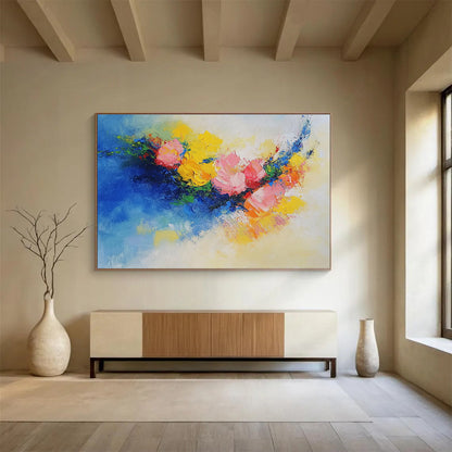 Colorful Flower Bouquet Art for Romantic Restaurant & Floral - Themed Café SC190