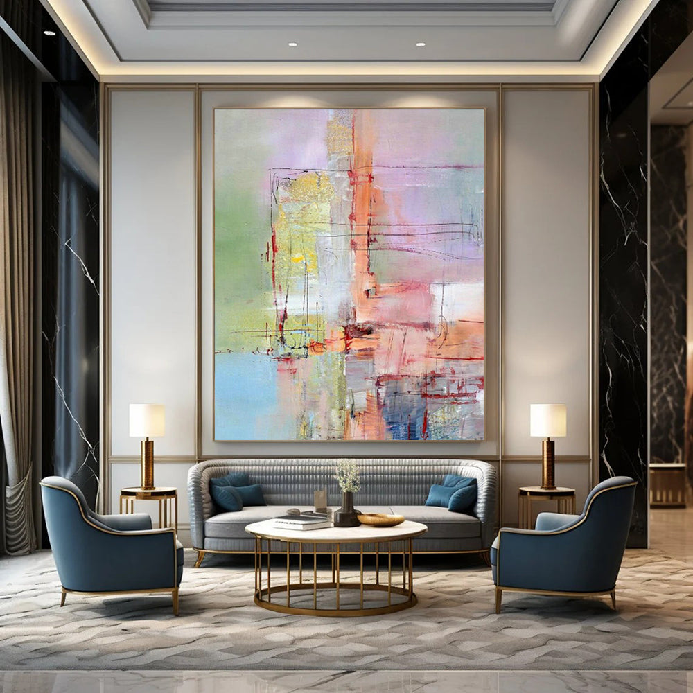 Pink - Purple Abstract Art for Bedroom & Entryway DLZ0323
