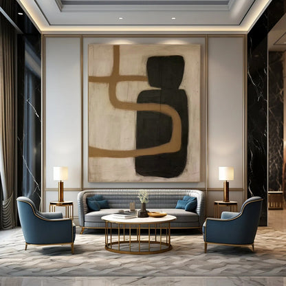 Brown - Black Abstract Art for Vintage Whiskey Bar & Industrial Home Den DLZ0849