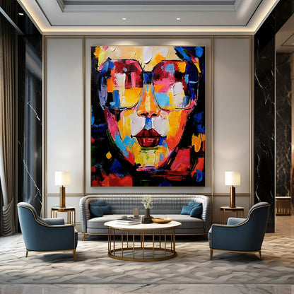 Vibrant Sunglasses Portrait Art for Fashion Boutique & Pop - up Art Event DLZ2352