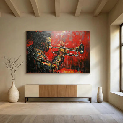 Jazz Trumpeter Art for Music Bar & Retro - style Café SC120