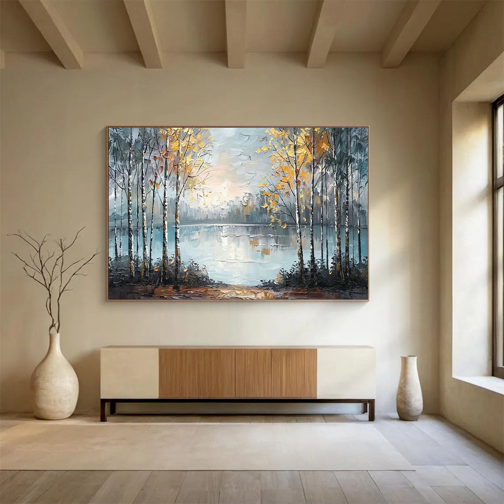 Lake & Forest Landscape Art for Rustic Cabin Living Room Decor DLZ3288