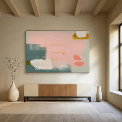 Fresh Color Block Abstract Art for Modern Scandinavian Entryway DLZ2872