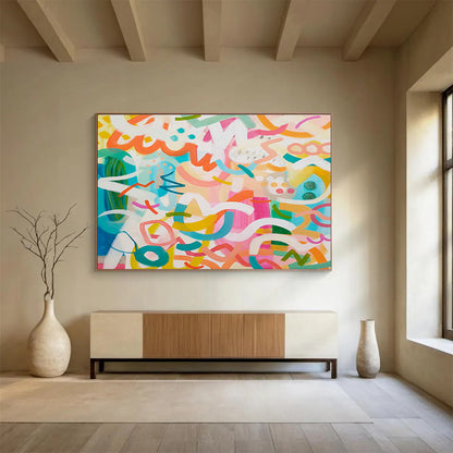 Colorful Line Abstract Art for Lively Playrooms DLZ2411