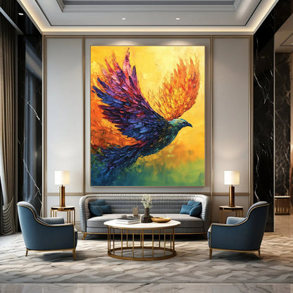 Vibrant Flying Bird Art for Nature Reserve Visitor Center & Kids’ Playroom DLZ2356