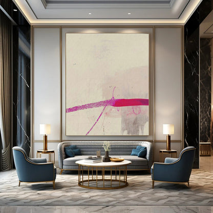 Pink - Purple Line Abstract Art for Bohemian Café & Creative Writing Studio DLZ1942