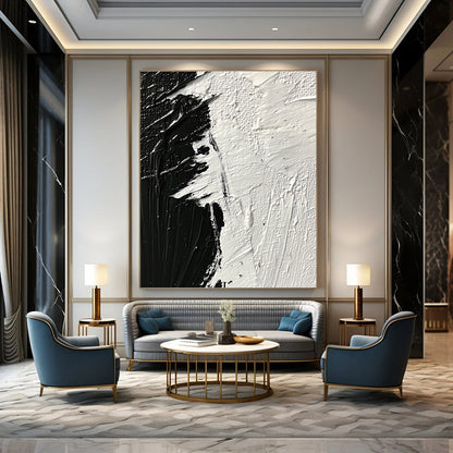 Black and White Textured Strokes for Industrial - Style Café & Modern Home Study STSC1282