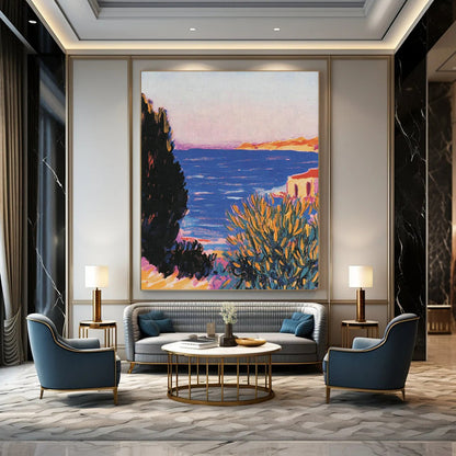Coastal Landscape Oil Painting for Beachfront Resort & Seaside Art Gallery DLZ1765