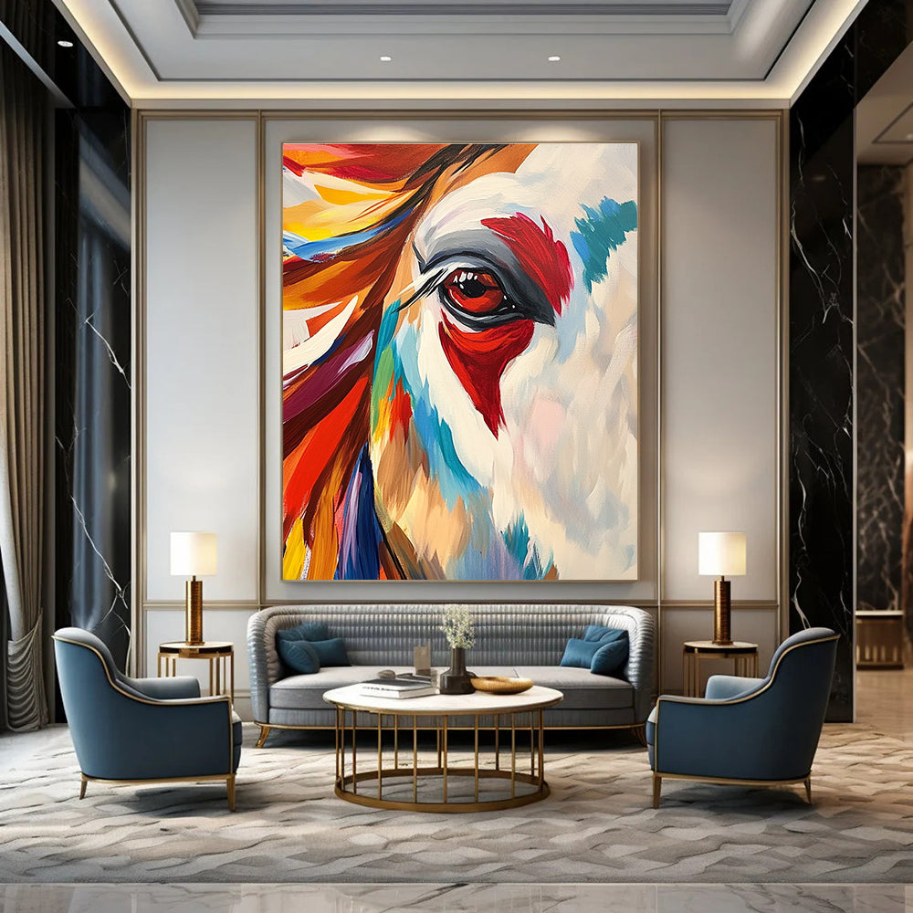 Colorful Horse Eye Portrait for Equestrian - Themed Bar & Art - Centric Home STSC846