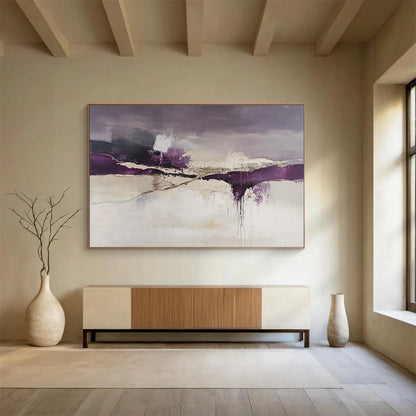 Purple and Gray Abstract Art for Modern Bedroom & Artistic Lounge SC316