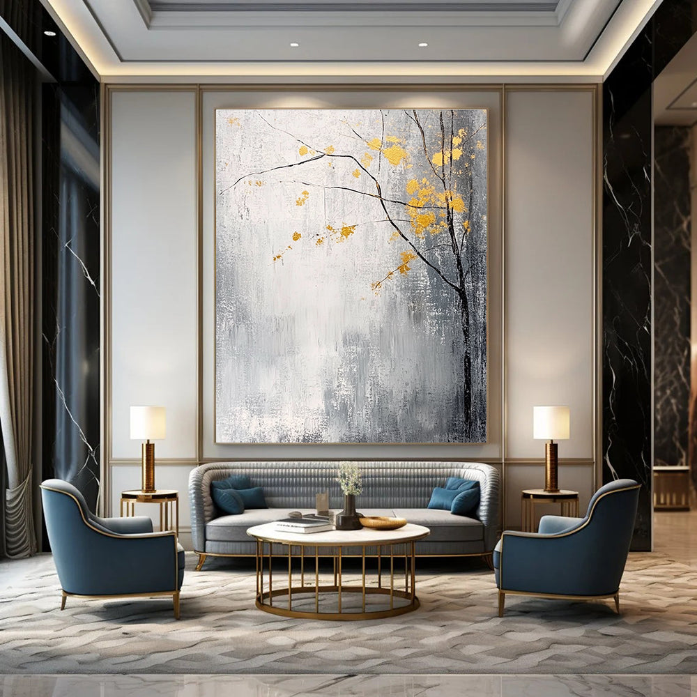 Grey and Gold Tree Branches for Scandinavian - Style Home & Nature - Themed Café STSC395