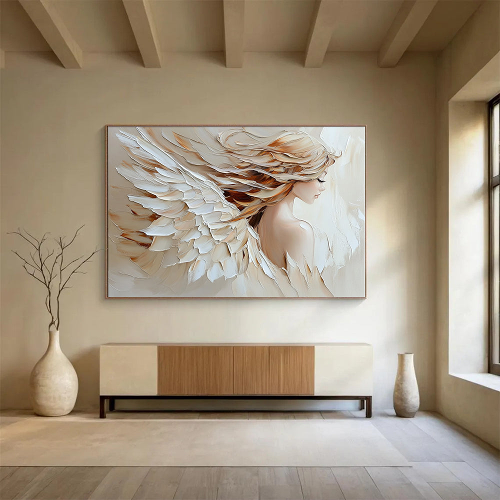 Angelic Figure with Wings Art for Spiritual Retreat & Dreamy Bedroom SC105