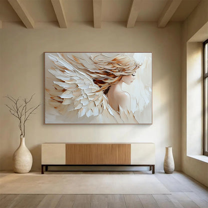 Angelic Figure with Wings Art for Spiritual Retreat & Dreamy Bedroom SC105