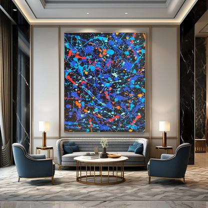 Colorful Splatter Abstract Art for Artistic Studio & Trendy Bar DLZ0763