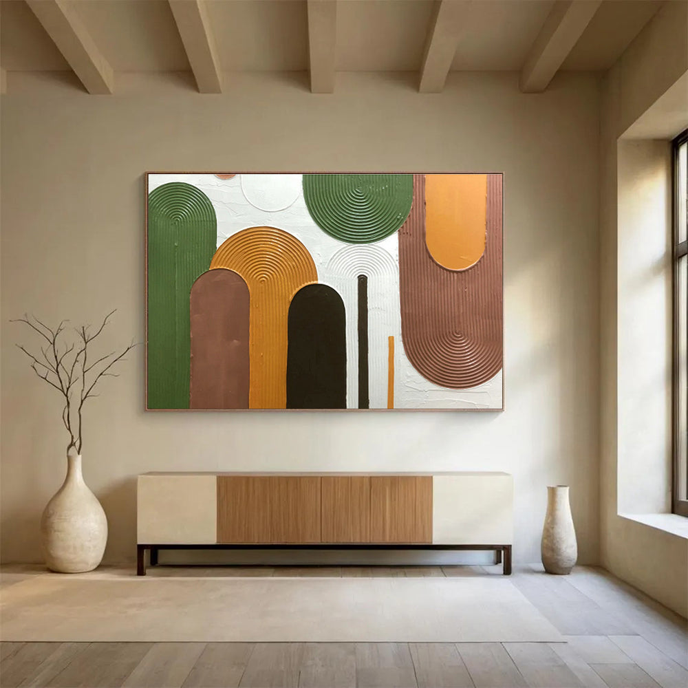 Textured Geometric Abstract Art for Contemporary Entryway DLZ2977