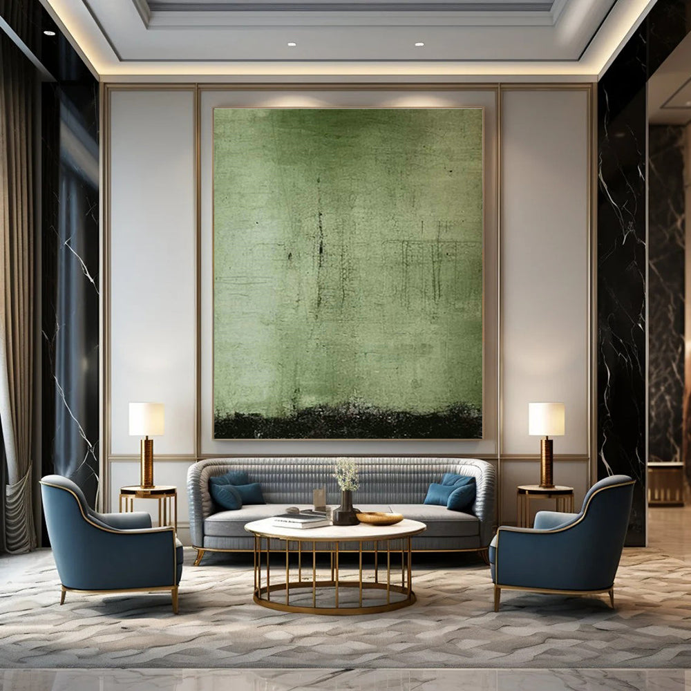 Green Textured Abstract Art for Eco - Friendly Home Offices DLZ0247
