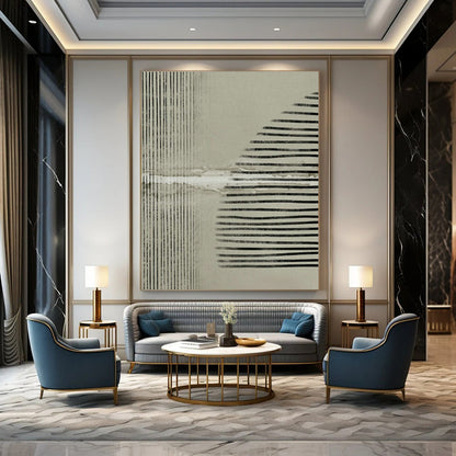 Industrial - Chic Striped Art for Loft Café & Minimalist Office DLZ1381