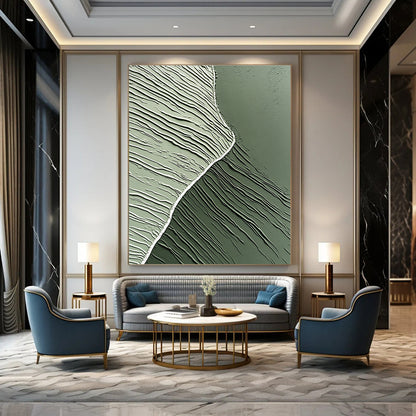 Textured Green Waves for Nature - Inspired Spa & Modern Eco - Friendly Home STSC962