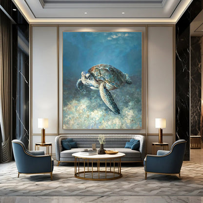 Realistic Sea Turtle Art for Coastal Home Bathroom & Marine - Themed Gallery DLZ2143