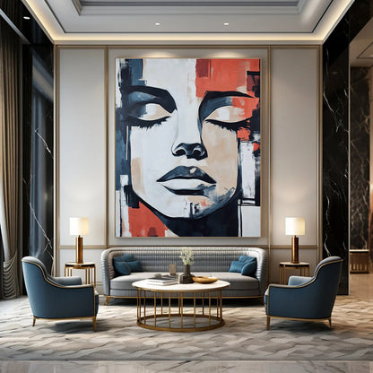 Abstract Face with Geometric Background for Contemporary Art Gallery & Stylish Beauty Salon STSC991
