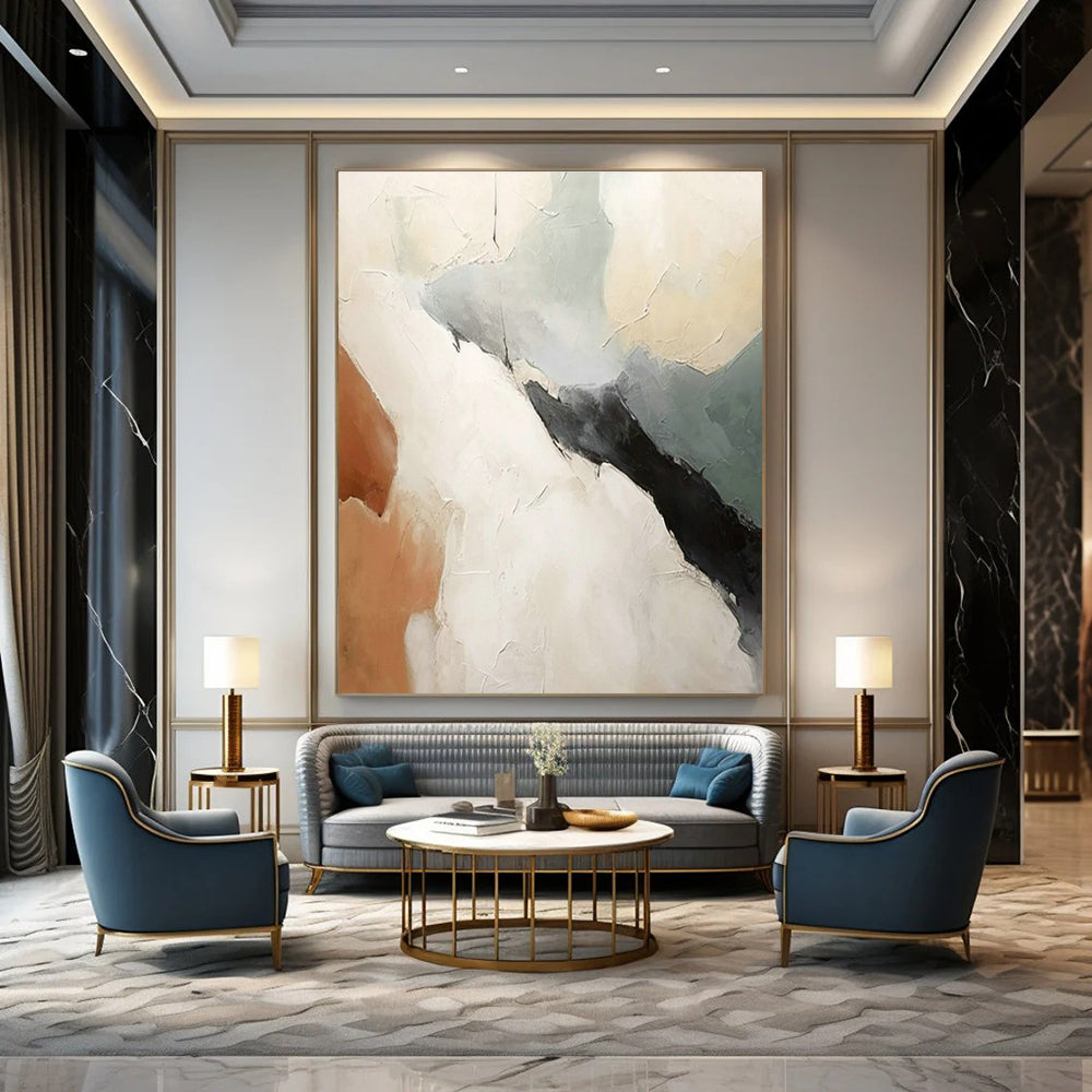 Minimalist Color - Block Abstract Art for Modern Office Reception & Art - Loving Home Library DLZ1801