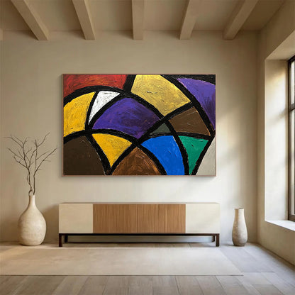 Colorful Geometric Mosaic Art for Modern Living Room & Creative Office SC440