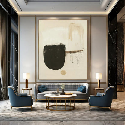 Brown - White Abstract Color Block Art for Living Room & Office DLZ0426