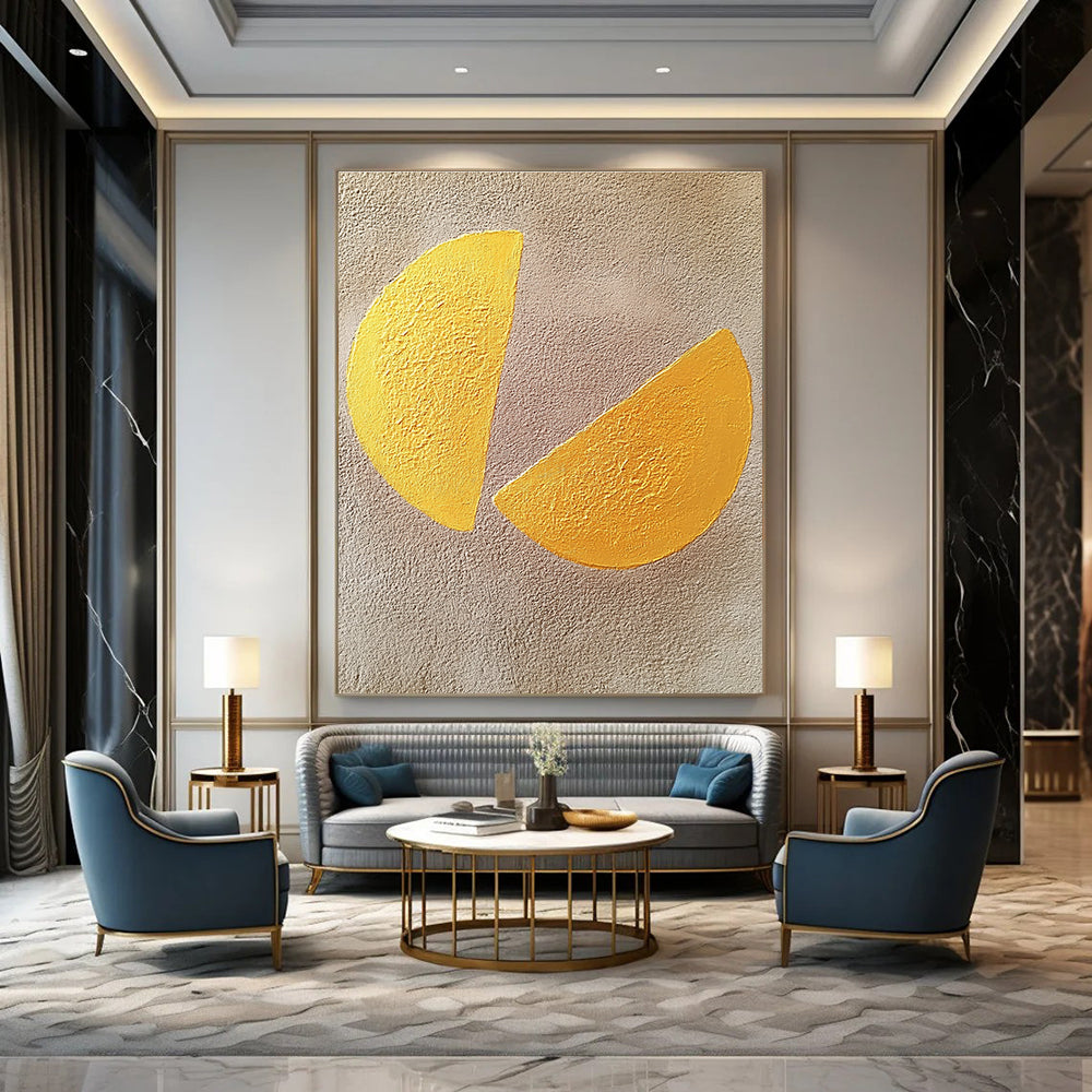 Yellow Semicircles Playful Abstract Art for Child’s Bedroom & Cheerful Home Kitchen STSC1456